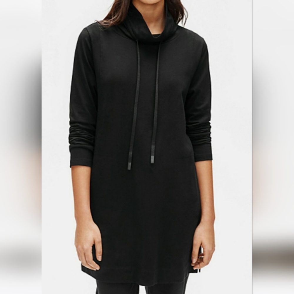 SPLENDID Funnel Neck Knit Pullover Sweater Black Pockets Medium SRP $195